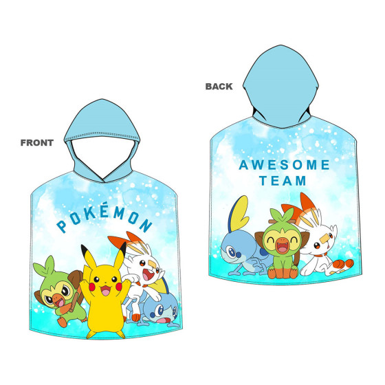 Poncho de praia micro 55x110cm infantil pokemon