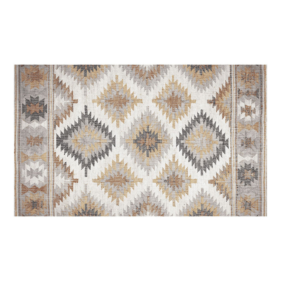 Tapete vinílica estampado kilim cinza 45 x 75 cm