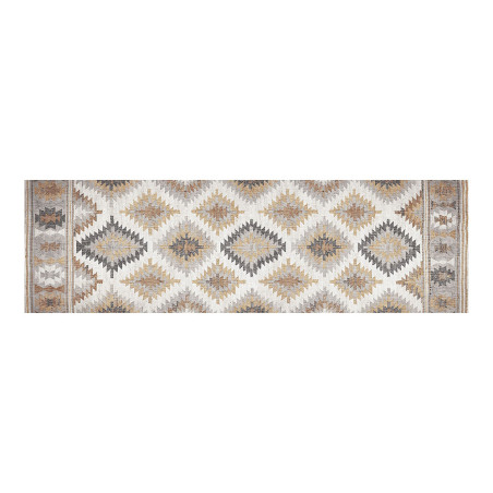 Tapete vinílica estampado kilim cinza 60 x 200 cm