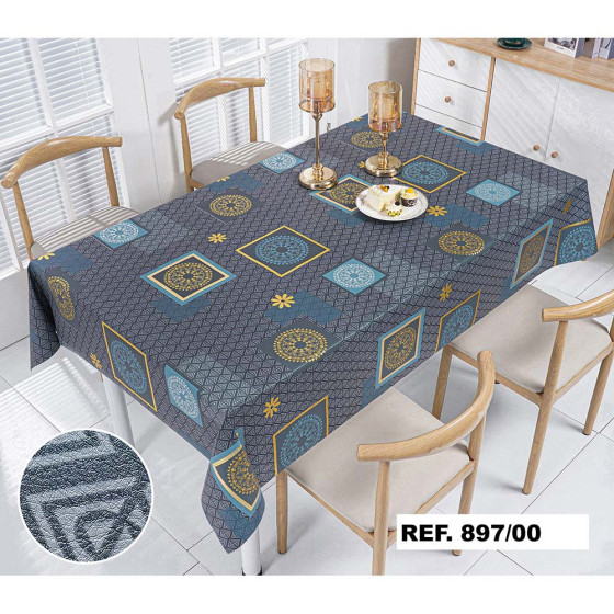 Rolo de toalha de mesa master gold azul. tamanho 1,40 x 20 m