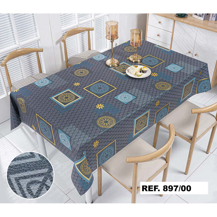 Rolo de toalha de mesa master gold azul. tamanho 1,40 x 20 m
