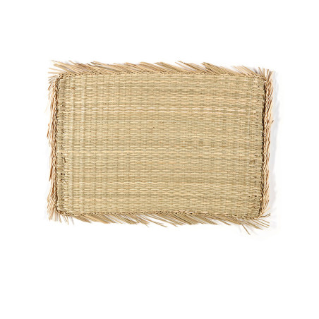 Toalha de mesa individual, algas, franjas, 47 x 32 cm