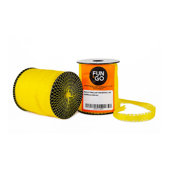 Malha tubular para embalagem universal-100 amarelo 25 m