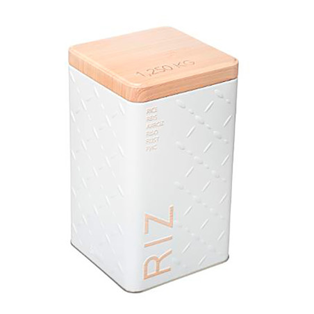 Caixa metalica para arroz 1250g modelo scandi nature