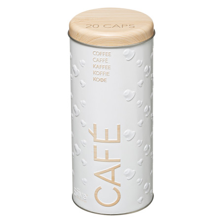 Caixa em metal para cápsulas de café, modelo scandi nature