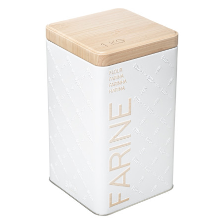 Caixa metalica para farinha 1kg modelo scandi nature