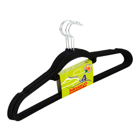 Cabides flocados cores sortidas, 4 uds