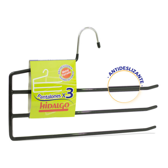 Cabide antiderrapante para 3 calças, cor azul