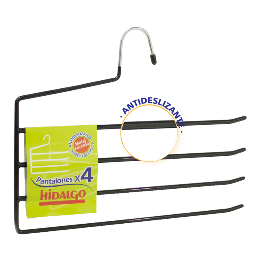 Cabide antiderrapante para 4 calças, cor azul