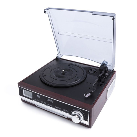 Gira-discos com rádio pll, altifalantes integrados cr 1113, 33 x 32 x 15 cm