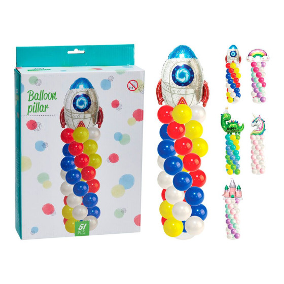 Pilar de balões 51 peças, modelos sortidos