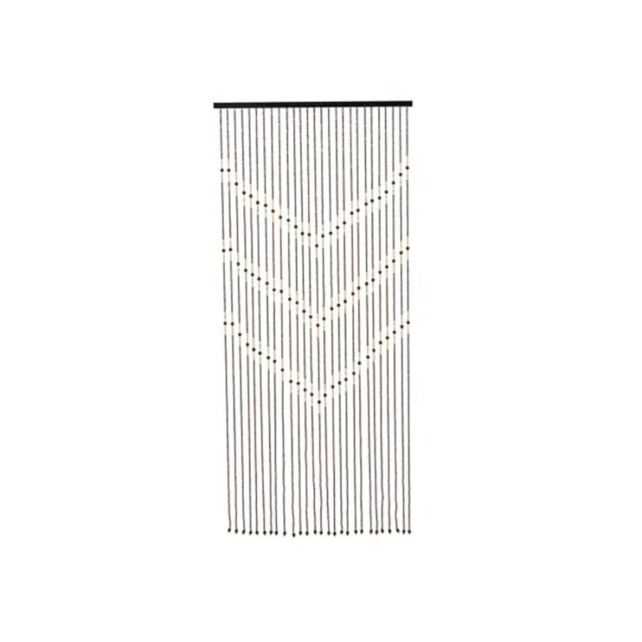 Cortina às riscas de bambu e varão de bambu, dimensões 90 x 200 cm