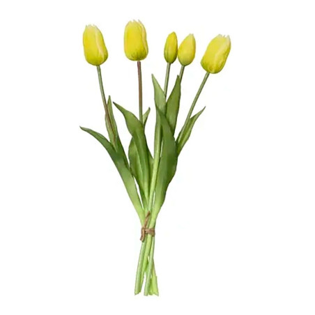 Buquê de tulipas brancas de polipropileno, 15 x 15 x 40 cm