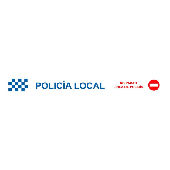 Fita de sinalização "policía local no pasar línea de policía", 75 mm x 0,05 mm x 200 m