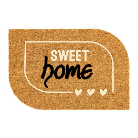 Tapete 100% côco, floqueado design sweet home, 60 x 40 cm