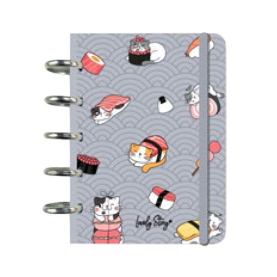 Caderno de folhas reposicionáveis A6 pautado 100 folhas 100 g Lovely Story Kitty Roll