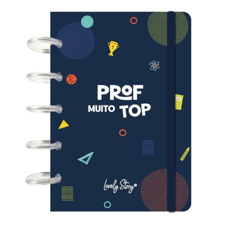 Caderno de folhas reposicionáveis A6 pautado 100 folhas 100 g Lovely Story "Prof muito top"