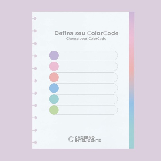 Recarga para Caderno Inteligente grande 215x280mm ColorCode pautado 60 folhas 90g
