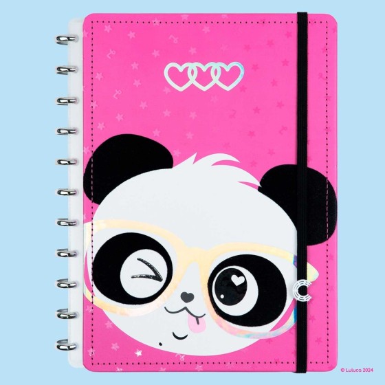 Caderno Inteligente grande 215x280mm pautado Pandalu Glow by Luluca
