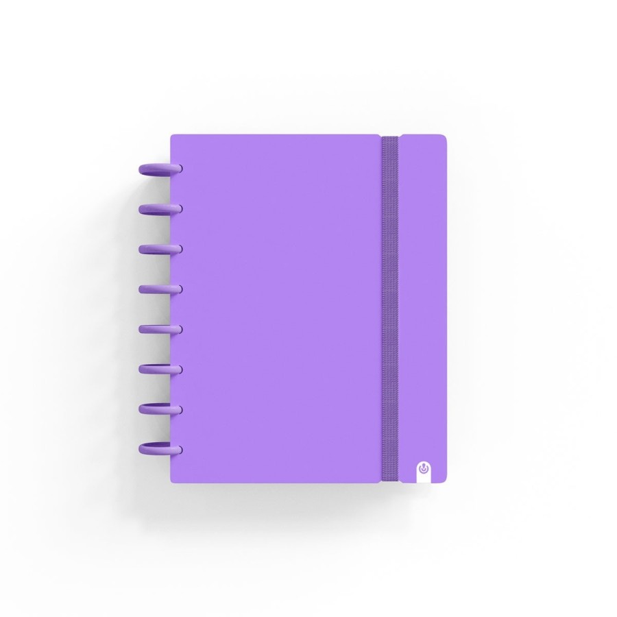 Caderno Ingeniox A5 pautado 80 folhas 100g foam com elástico violeta