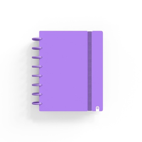 Caderno Ingeniox A5 pautado 80 folhas 100g foam com elástico violeta