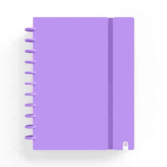 Caderno Ingeniox A4 pautado 80 folhas 100g foam com elástico violeta