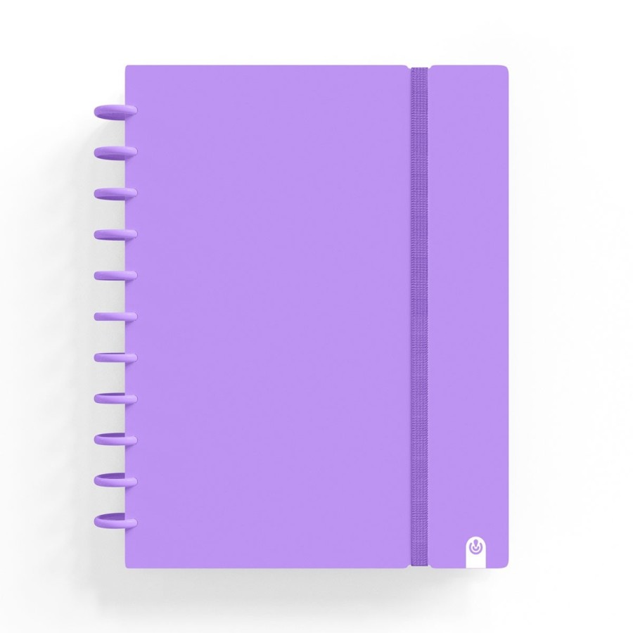Caderno Ingeniox A4 pautado 80 folhas 100g foam com elástico violeta