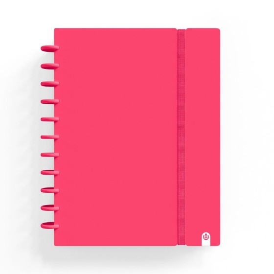 Caderno Ingeniox A4 pautado 80 folhas 100g foam com elástico vermelho
