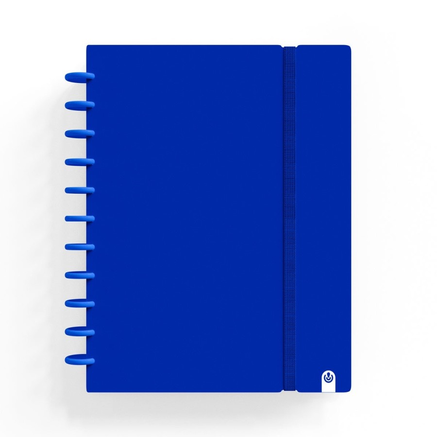 Caderno Ingeniox A4 pautado 80 folhas 100g foam com elástico azul escuro