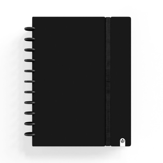 Caderno Ingeniox A4 pautado 80 folhas 100g foam com elástico preto
