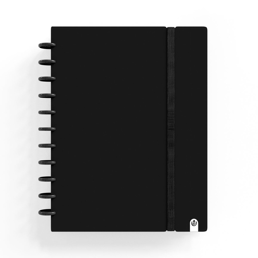Caderno Ingeniox A4 pautado 80 folhas 100g foam com elástico preto