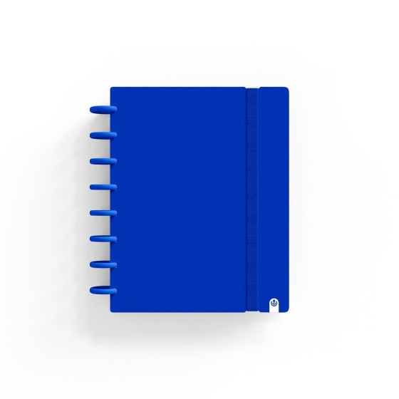 Caderno de discos Ingeniox A5 pautado 80 folhas 100g foam com elástico azul escuro