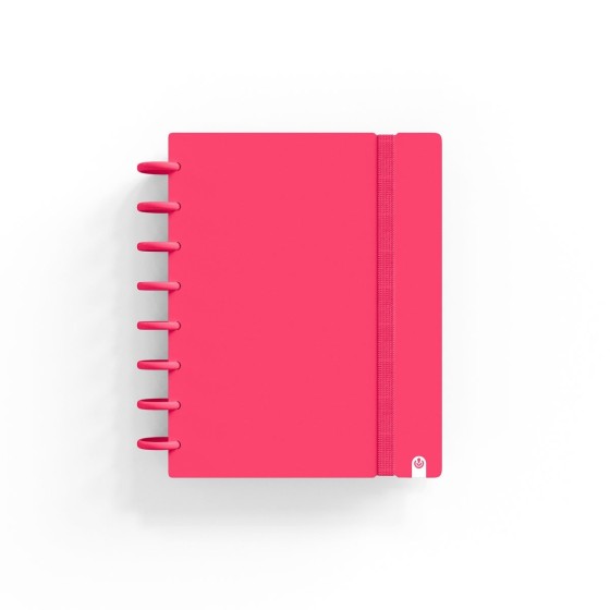 Caderno de discos Ingeniox A5 pautado 80 folhas 100g foam com elástico vermelho