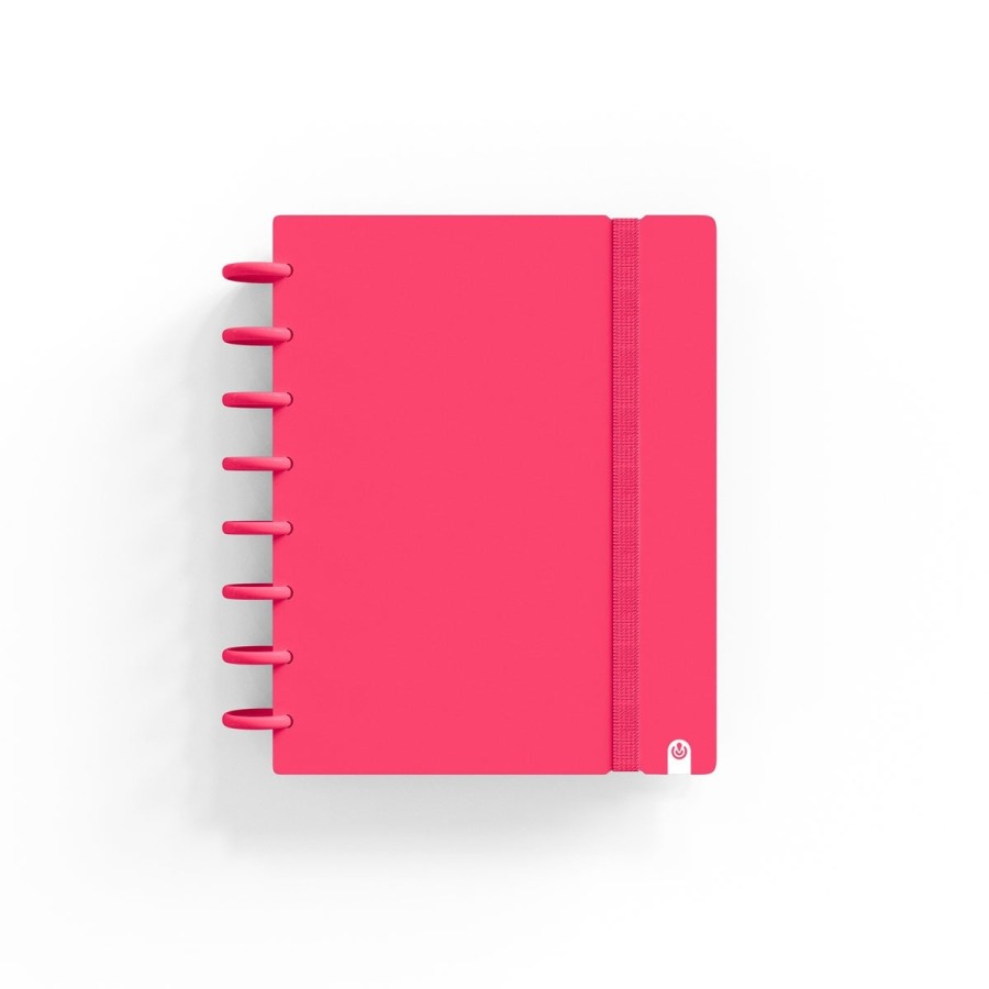 Caderno de discos Ingeniox A5 pautado 80 folhas 100g foam com elástico vermelho