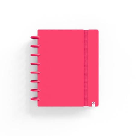Caderno de discos Ingeniox A5 pautado 80 folhas 100g foam com elástico vermelho