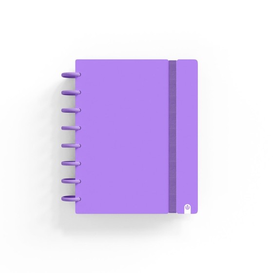 Caderno de discos Ingeniox A5 pautado 80 folhas 100g foam com elástico violeta
