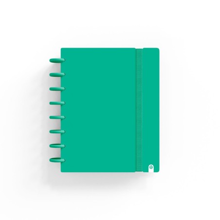 Caderno de discos Ingeniox A5 pautado 80 folhas 100g foam com elástico verde