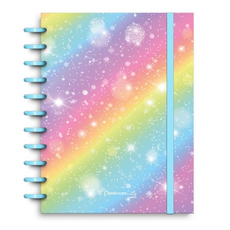 Caderno de discos Ecosmart A4 Ambar Classroommates pautado/quadriculado/liso 100 folhas 100g com elástico Rainbow