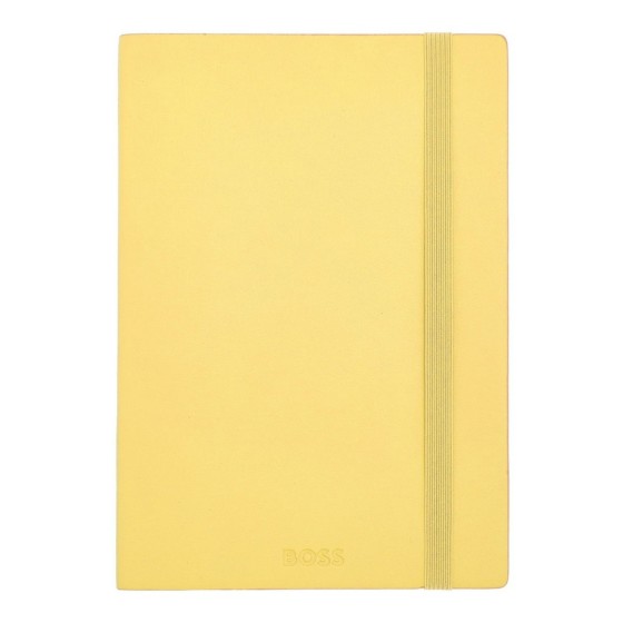 Caderno A5 pautado Hugo Boss Pastel Classic 96 folhas 80g amarelo com elástico