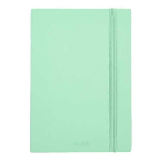 Caderno A5 pautado Hugo Boss Pastel Classic 96 folhas 80g verde com elástico