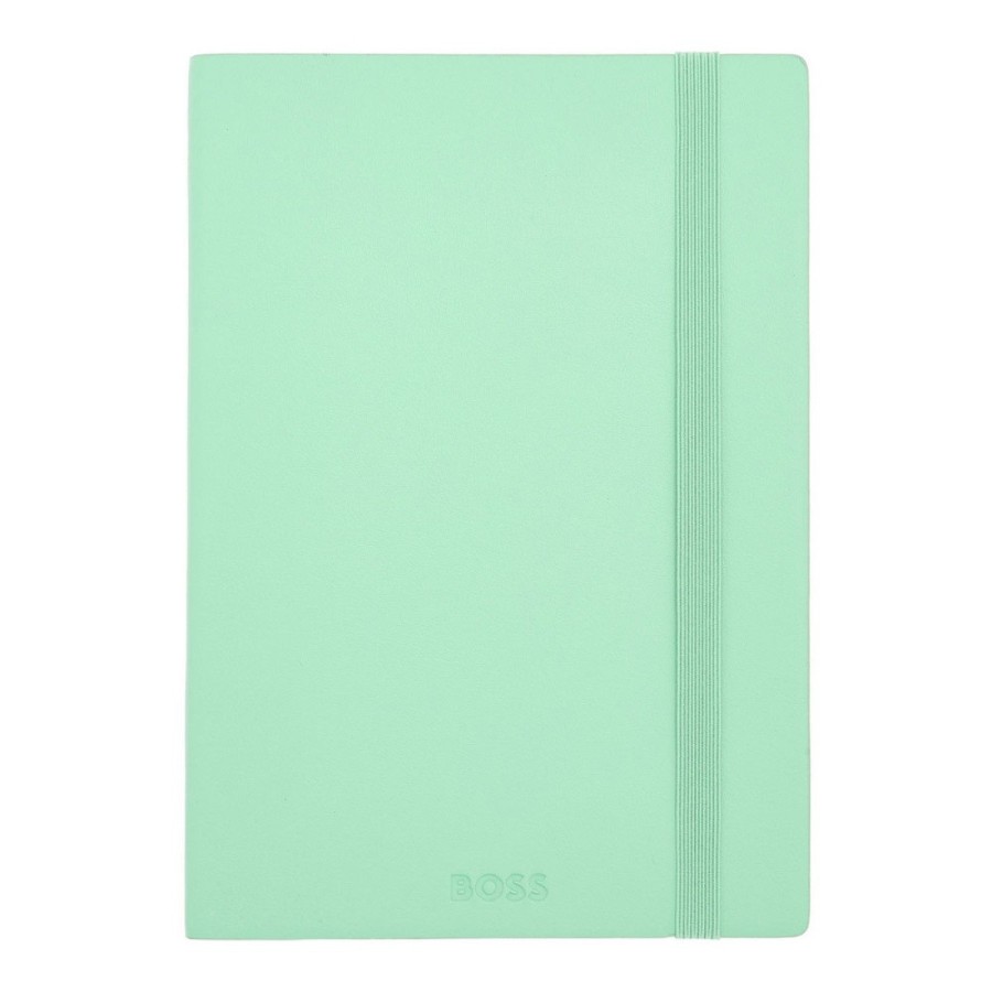 Caderno A5 pautado Hugo Boss Pastel Classic 96 folhas 80g verde com elástico
