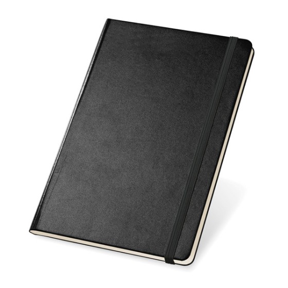 Caderno A5 Twain pautado 80 folhas preto com elástico