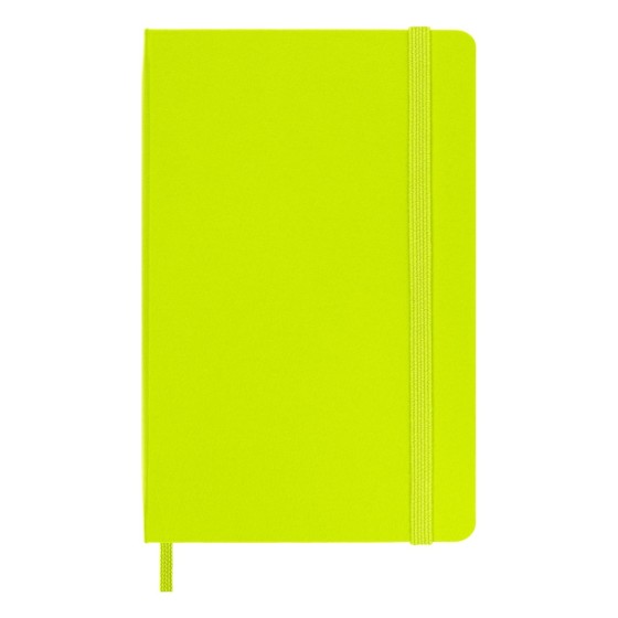 Caderno A6 capa dura Moleskine Classic Collection Liso 96 folhas verde Lemon com elástico