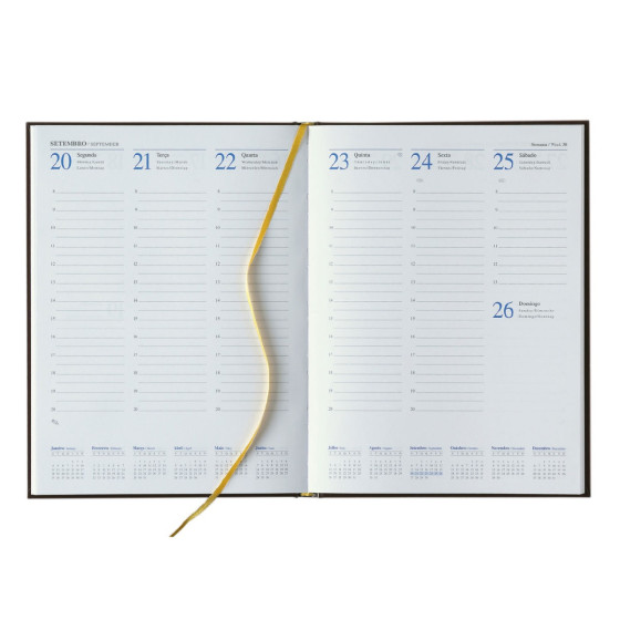 Agenda Semanal 170x240 mm 2025 Papiro Madrid Azul A24
