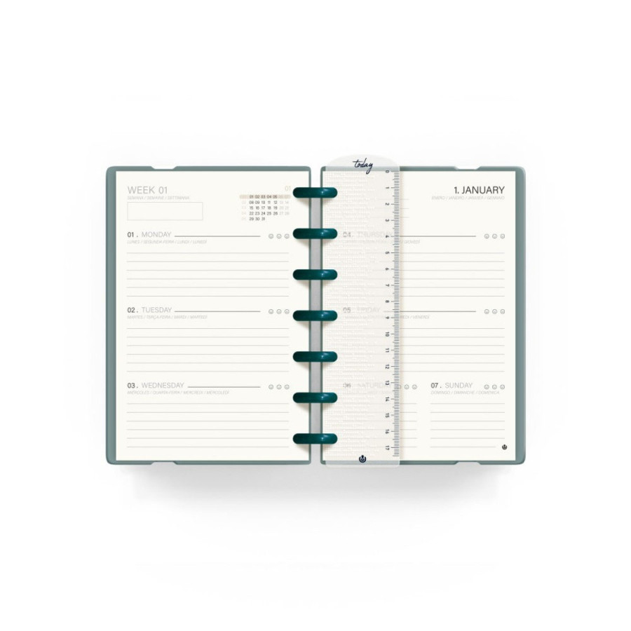 Agenda Semanal Mini 2025 Ingeniox Turquesa