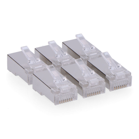 Conector rj45 macho ftp cat5e fechado (saco 6 u)