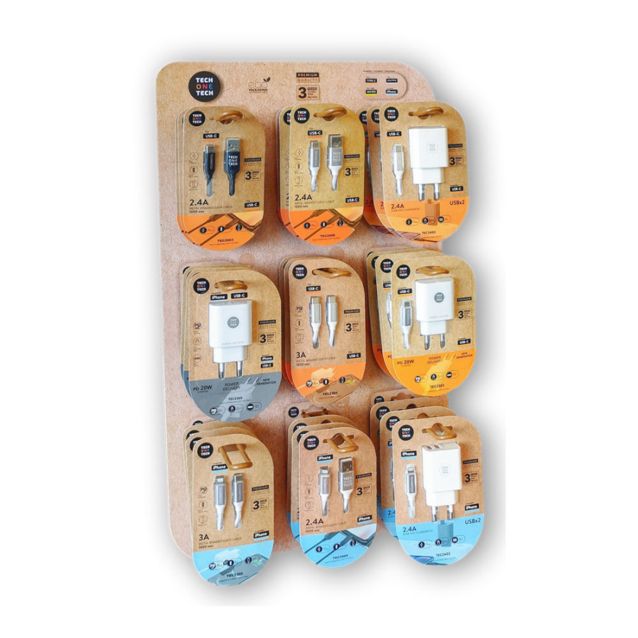 Exibição do carregador eko, contém 27 produtos, 400 x 600 x 150 mm