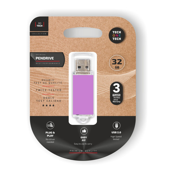 Memória usb básica pendrive roxo claro 32 gb