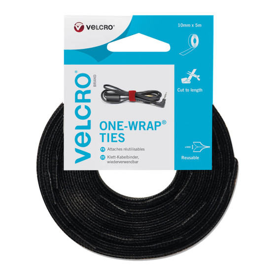 Fita one-wrap, 10 mm x 5 m, preta