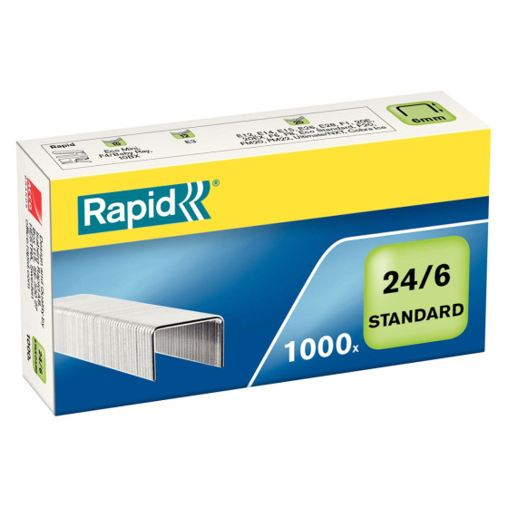 Agrafos 24/6 Rapid Standard Caixa com 1000